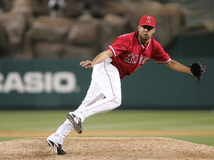 Los Angeles Angels closer Francisco Rodriguez pitching